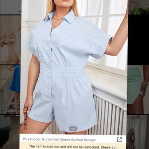 SHEIN Curve elastic ruched waist romper